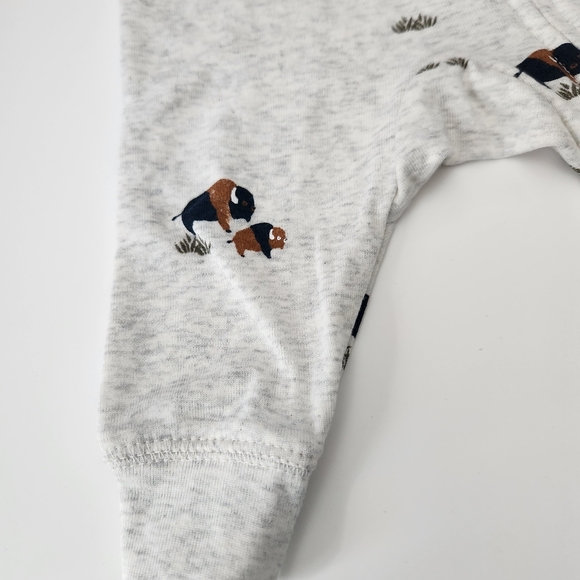 Carter's Light Gray Animal Print Footie - Picture 4 of 6